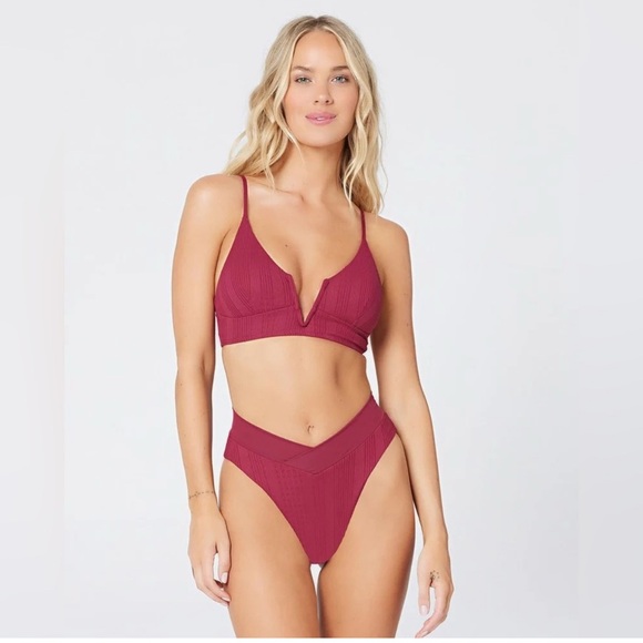 LSPACE Pointelle Rib Bikini Set - Picture 2 of 8